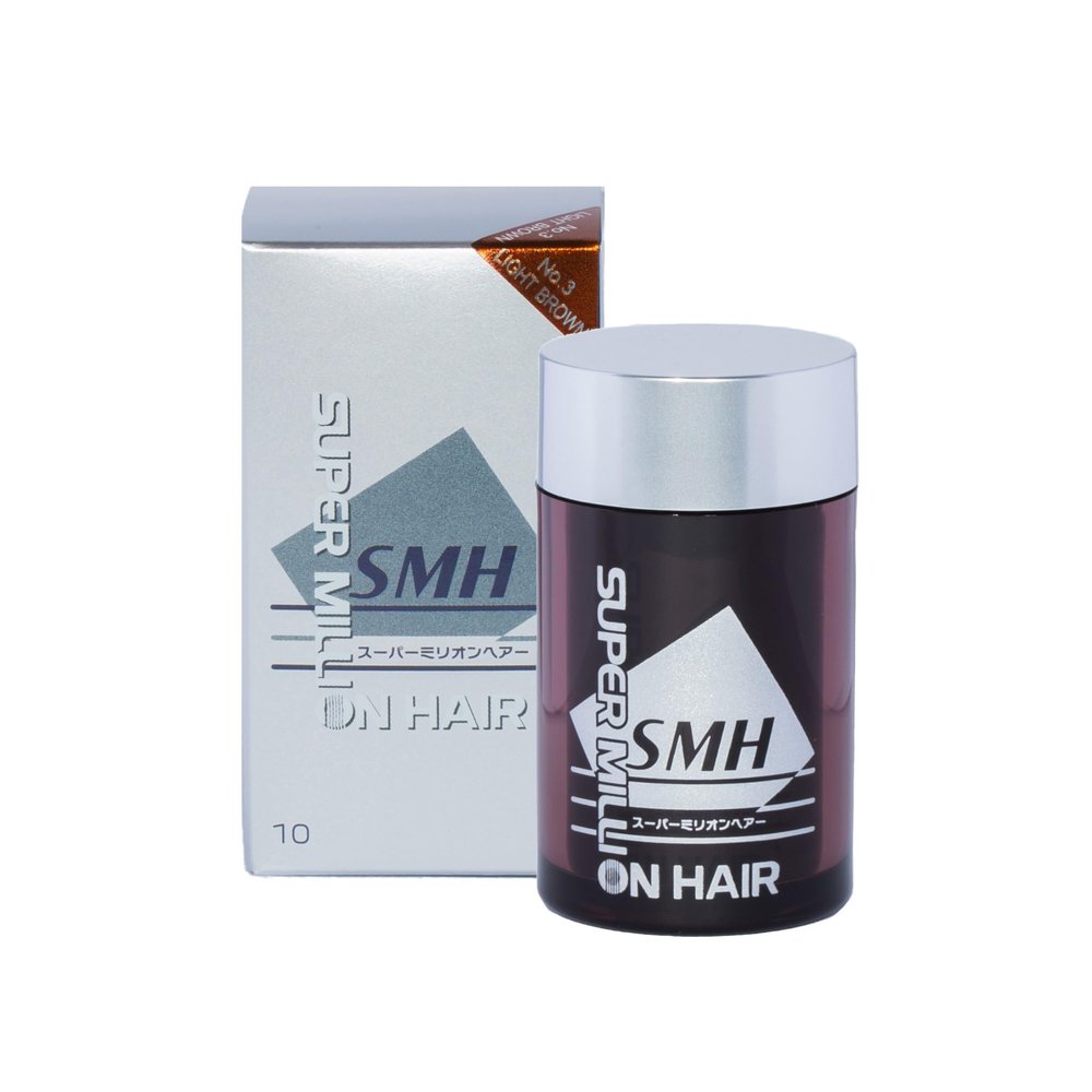 Super Million Hair SMH Plant-Based Hair Fibers MADE IN JAPAN Instantly Conceals Thinning Hair Long-Lasting, Natural Look Sweat, Water & Wind Resistant For Men & Women (10g, Light Brown)