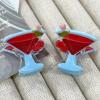 2PCS Mini Cocktails Hair Clips,Cocktails Hair Claw Clips,Acetate Hair Clip for Girls,Small Hair Barrettes Clip for Women (s4) view 3