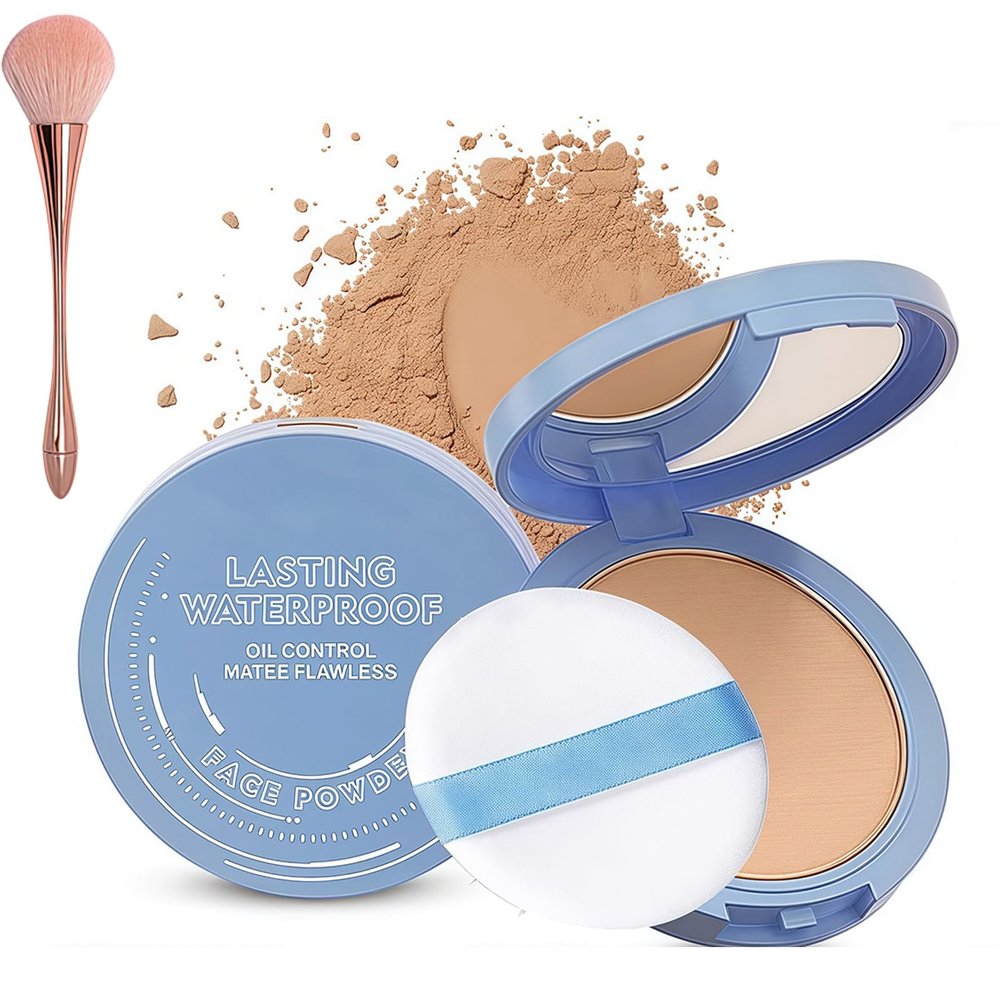 Beauty Powder Cake for Makeup Hold,Face Powder Lasting Waterproof Sets Makeup,Oil Control Matte Perfection Pressed Powders,Smooth Fine Lines for Flawless Lightweight Finish (#05)