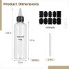 100 Plastic Squeeze Bottles, 4 Oz Boston Style Clear Dispensing Bottles, Twist Top Condiment Containers with 10 Labels and 2 Writing Pens view 3
