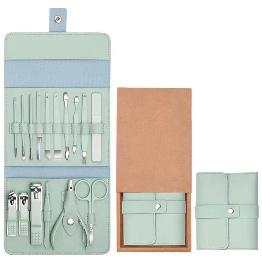 16 PCS Nails Supplies Gift Manicure Tools Nail Clipper Set Cutter Clipper Kit Manicure Pedicure Set,16 pcs Yellow,A