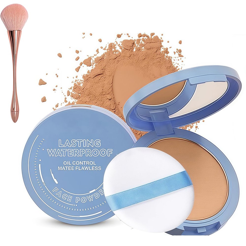 Beauty Powder Cake for Makeup Hold,Face Powder Lasting Waterproof Sets Makeup,Oil Control Matte Perfection Pressed Powders,Smooth Fine Lines for Flawless Lightweight Finish (#06)