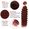 Color #33 Human Hair Bundles Copper Red Deep Wave Bundle 24 26 28 Inch Brazilian Virgin Hair 3 Bundles Reddish Brown Deep Wave Bundle Hair Weave 300g view 3