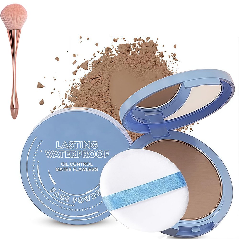 Beauty Powder Cake for Makeup Hold,Face Powder Lasting Waterproof Sets Makeup,Oil Control Matte Perfection Pressed Powders,Smooth Fine Lines for Flawless Lightweight Finish (#08)