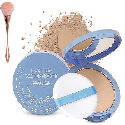 Beauty Powder Cake for Makeup Hold,Face Powder Lasting Waterproof Sets Makeup,Oil Control Matte Perfection Pressed Powders,Smooth Fine Lines for Flawless Lightweight Finish (#02)