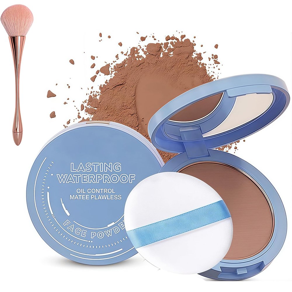 Beauty Powder Cake for Makeup Hold,Face Powder Lasting Waterproof Sets Makeup,Oil Control Matte Perfection Pressed Powders,Smooth Fine Lines for Flawless Lightweight Finish (#07)