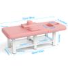 Stationary Massage Table with Backrest and Storage Space, 6 Square Legs Metal Frame PU Leather, 31.5'' Wide  75'' Long for Treatment Table Physical Therapy Table Spa Facial Bed, Pink view 2