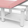 Stationary Massage Table with Backrest and Storage Space, 6 Square Legs Metal Frame PU Leather, 31.5'' Wide  75'' Long for Treatment Table Physical Therapy Table Spa Facial Bed, Pink view 3