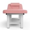 Stationary Massage Table with Backrest and Storage Space, 6 Square Legs Metal Frame PU Leather, 31.5'' Wide  75'' Long for Treatment Table Physical Therapy Table Spa Facial Bed, Pink view 4