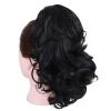 11.8 In Black Curly Cheer Hair Piece, Clip-On High-Temperature Fiber Ponytail Extension For Dance And Competitions view 1
