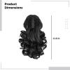 11.8 In Black Curly Cheer Hair Piece, Clip-On High-Temperature Fiber Ponytail Extension For Dance And Competitions view 4