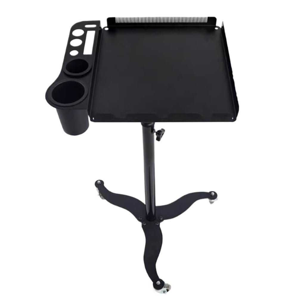Barber Cart Stainless Steel Salon Hair Extension and Dyeing Rack with Adjustable Storage Tool Cart, Hair Salon Hair Styling Cart for Hairdressing Tools