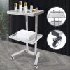 2 Tier Metal Rolling Cart, 34.3Inch Foldable Utility Carts with U-Shaped Handle Stainless Steel Salon Storage Stand with Trays and 4 Wheels Up to 132.28lbs for Bedroom,Tattoo Shop,Salon SPA (Sliver) view 4