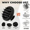 Beard Scrubber Brush Kit- 3 Piece Professional Set Silicone Beard Brush Scalp Shower Shampoo Scrubber Brush, Trimming Scissors, Dual-Sided Beard Comb | Hair Face Exfoliator & Massager for Growth view 4