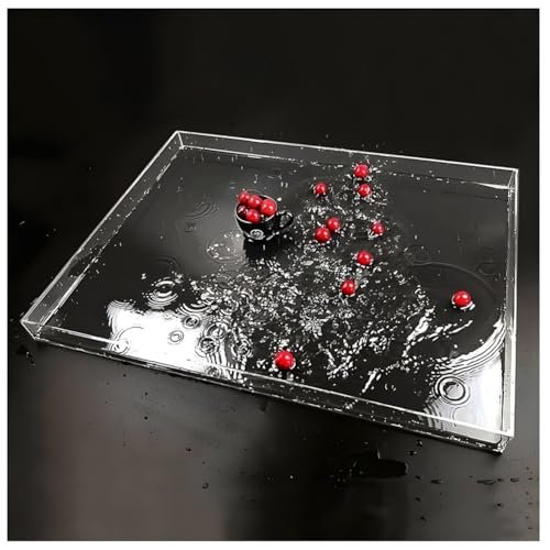 Acrylic Cosmetic Photography Tray, Shallow Transparent Water Tank, 6/10CM Height Shooting Props, Ideal for Product Display & Styling, Size 100x80x6cm