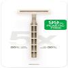 Razeco Plastic-Free Disposable Razors  5 pieces, 3 blades  Sustainable shaving for a zero-waste routine (Starlight) view 1