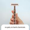 Razeco Plastic-Free Disposable Razors  5 pieces, 3 blades  Sustainable shaving for a zero-waste routine (Starlight) view 3