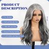 HAIRCUBE 13x6 HD Lace Front Wig Synthetic 22 Inch Gray Long Wave Layered Glueless Wig for Women, Natural Look Daily Wear view 2