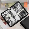 YUSIWOAL Stainless Steel Set De Manicure Piezas with Leather Case Nail Clipper Kit,Dark Gray view 1
