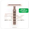 Razeco Plastic-Free Disposable Razors  5 pieces, 3 blades  Sustainable shaving for a zero-waste routine (Rose) view 1
