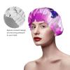 Purple butterfly and flower Shower Cap for Women Men, Adjustable Reusable Shower Bonnet Double Layer Waterproof Bath Caps, EVA Lining, Elastic Band Hair Cap for All Hair Lengths view 3