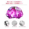 Purple butterfly and flower Shower Cap for Women Men, Adjustable Reusable Shower Bonnet Double Layer Waterproof Bath Caps, EVA Lining, Elastic Band Hair Cap for All Hair Lengths view 4