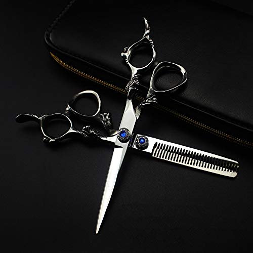Professional Hair Cutting Shears, Professional 440c 6 inch gem Dragon Handle Hair Cutting Scissors Haircut thinning Barber haircutting Shears Hairdresser Scissors kit
