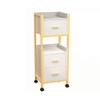 FYZPIVM 3-Drawer Rolling Salon Station for Hair Stylist, Freestanding Barber Tool Chest with Storage, Utility Cart, Makeup Organizer Cabinet for Nail Techs, Beauty Salons(White) view 1