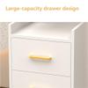 FYZPIVM 3-Drawer Rolling Salon Station for Hair Stylist, Freestanding Barber Tool Chest with Storage, Utility Cart, Makeup Organizer Cabinet for Nail Techs, Beauty Salons(White) view 4