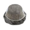 Hair Wonders Mens Toupee Hairpieces Lace Hair Systems for Men French Lace Front Toupee for Men Human Hair Pieces Replacement Natural Hairline 6X9 100% Density #1B60 OFF BLACK+60% GREY view 3