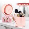 yuntop 1 Pack 360 Rotating Makeup Brush Organizer, 7 Slot Make up Brush Holder for Vanity, Dresser, Desk (Pink) view 2