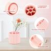 yuntop 1 Pack 360 Rotating Makeup Brush Organizer, 7 Slot Make up Brush Holder for Vanity, Dresser, Desk (Pink) view 4