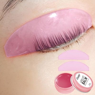 Flat Lash Lift Pads Lomansa Lash Lift Glue Balm Eyelash Perm Reusable and Self-Adhesive Lash Lift Shields Tools for Salon Use