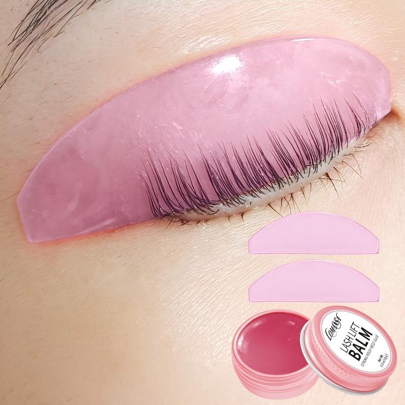 Flat Lash Lift Pads Lomansa Lash Lift Glue Balm Eyelash Perm Reusable and Self-Adhesive Lash Lift Shields Tools for Salon Use