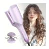 Anti-Scald Curling Iron 32mm / 1.26-inch Water Ripple Big Wave Curls - Easy Styling Hair Rod 4(Pink,EU) view 2