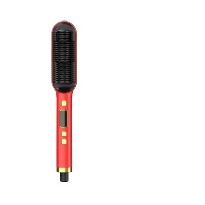 Five Temperature for Quick Heating of The Straight Hair Brush(LCD Red,UK)