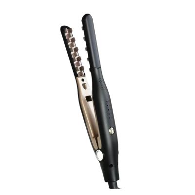 Grid Curly Iron Coil Ceramic Fluffy Corrugated Hair Curler(Black,AU)