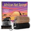 Authentic African Net Sponge Knots - Real African Bath Loofah Shower Sponges Afro Scrubber Body Exfoliating Washcloth Africa Bath Sponges for Back Scrub Shower Accessories Black + Champagne by ARCH&M view 1
