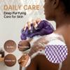 African Net Sponge Authentic Exfoliating - Authentic African Bath Sponges with Knots Exfoliating Body Scrubber for Women Back Scrub Exfoliator for Shower Bathroom Accessories Purple + Champagne ARCH&M view 3