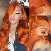 KTOOYKE 24 Inch Ginger Wig Human Hair 13x6 HD Lace Frontal Wigs Human Hair Body Wave Lace Front Wig for Women 200% 350# Ginger Orange Colored Human Hair Pre Plucked With Baby Hair view 1