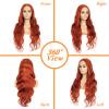KTOOYKE 24 Inch Ginger Wig Human Hair 13x6 HD Lace Frontal Wigs Human Hair Body Wave Lace Front Wig for Women 200% 350# Ginger Orange Colored Human Hair Pre Plucked With Baby Hair view 4