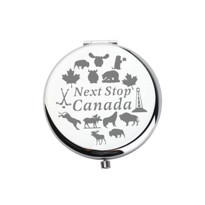 WUSUANED Canada Travel Makeup Mirror Next Stop Canada Mirror Canada Souvenirs Gift Canada Pride Gift Canadian Trip Gifts (Canada Travel Mirror S1)