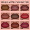 Mefyhtune 2-in-1 Gradient Red Lip Liner & Lipstick, Waterproof Long Lasting Matte Lip Liner Pencil, Makeup Smudge proof lip liner with Cone Tip (06#-Carmine) view 3