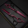 Professional Hair Cutting Shears, 6inch Japan 440c Steel Scissor Red Hair Scissors Cutting Barber Haircut thinning Shears Hairdresser Scissors view 1
