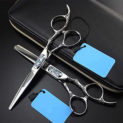 6 Inch Professional 440C Plum Handle Hair Cutting Barber Cut Salon Thinning Shears Hairdressing Scissors