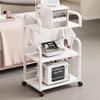 Bubinblau Rolling Salon Cart for Beauticians, Esthetician Trolley Cart with Wheels, Salon Spa Beauty Machine Trolley Stand, for Beauty Salon Club,White,3 Tier view 1