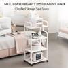 Bubinblau Rolling Salon Cart for Beauticians, Esthetician Trolley Cart with Wheels, Salon Spa Beauty Machine Trolley Stand, for Beauty Salon Club,White,3 Tier view 2