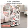 Bubinblau Rolling Salon Cart for Beauticians, Esthetician Trolley Cart with Wheels, Salon Spa Beauty Machine Trolley Stand, for Beauty Salon Club,White,3 Tier view 3