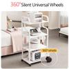 Bubinblau Rolling Salon Cart for Beauticians, Esthetician Trolley Cart with Wheels, Salon Spa Beauty Machine Trolley Stand, for Beauty Salon Club,White,3 Tier view 4