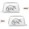 Large Makeup Bag For Purse, Vegan Leather North American Opossum Makeup Zipper Pouch, Cosmetic Storage Bag Organizer Makeup Stuff Bag For Women view 3